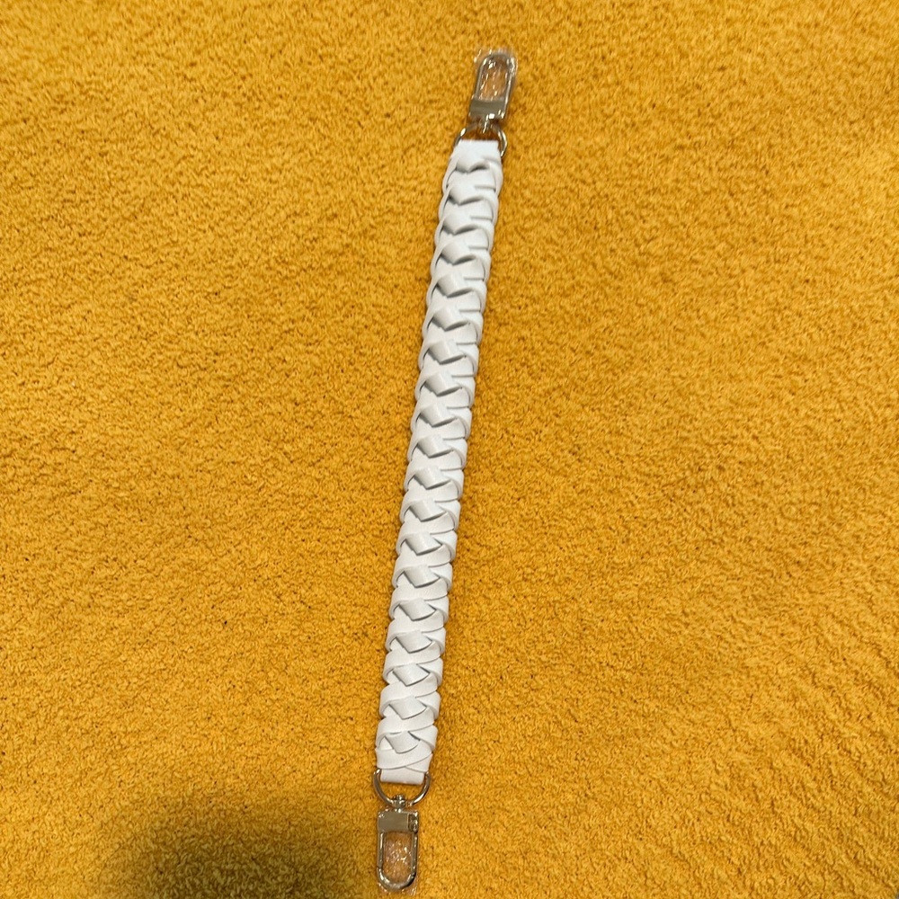 New leather white braided top handle replacement
